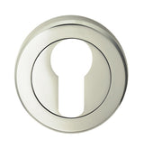ESCUTCHEON - EURO PROFILE - SCREW-ON ROUND ROSE - POLISHED NICKEL - EACH