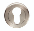 ESCUTCHEON - EURO PROFILE - SCREW-ON ROUND ROSE - SATIN NICKEL - EACH