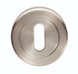 ESCUTCHEON - LOCK PROFILE - SCREW-ON ROUND ROSE - SATIN NICKEL - EACH