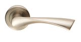 VENTI LEVER ON SPRUNG SCREW-ON ROUND ROSE - SATIN NICKEL - PAIR