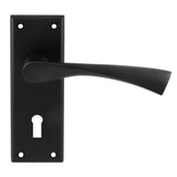 VENTI LEVER ON FACE-FIX BACKPLATE - LOCK 57MM - MATT BLACK - PAIR