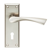 VENTI LEVER ON FACE-FIX BACKPLATE - LOCK 57MM - SATIN NICKEL - PAIR