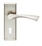 VENTI LEVER ON FACE-FIX BACKPLATE - LOCK 57MM - SATIN NICKEL - PAIR