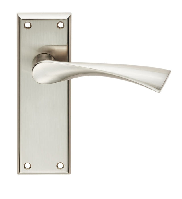 VENTI LEVER ON FACE-FIX BACKPLATE - LATCH - SATIN NICKEL - PAIR