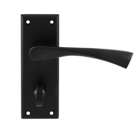 VENTI LEVER ON FACE-FIX BACKPLATE - BATHROOM 57MM - MATT BLACK - PAIR