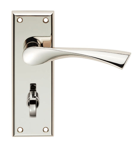 VENTI LEVER ON FACE-FIX BACKPLATE - BATHROOM 57MM - POLISHED NICKEL - PAIR