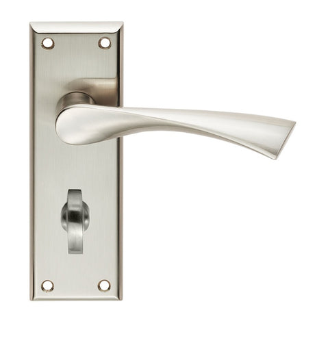 VENTI LEVER ON FACE-FIX BACKPLATE - BATHROOM 57MM - SATIN NICKEL - PAIR