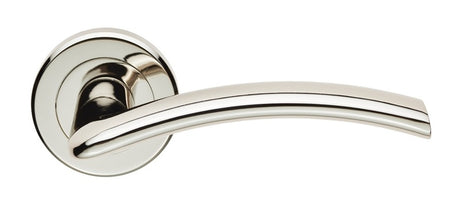 TRENTA LEVER ON SPRUNG SCREW-ON ROUND ROSE - POLISHED NICKEL - PAIR
