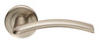 TRENTA LEVER ON SPRUNG SCREW-ON ROUND ROSE - SATIN NICKEL - PAIR