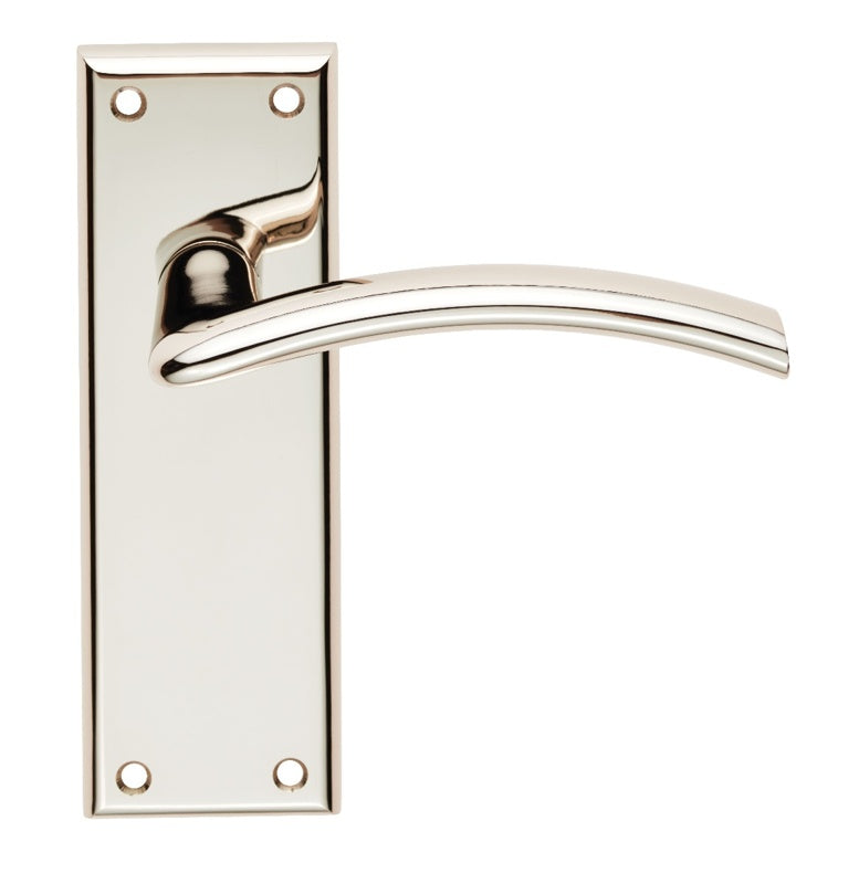 TRENTA LEVER ON FACE-FIX BACKPLATE - LATCH - POLISHED NICKEL - PAIR