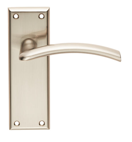TRENTA LEVER ON FACE-FIX BACKPLATE - LATCH - SATIN NICKEL - PAIR
