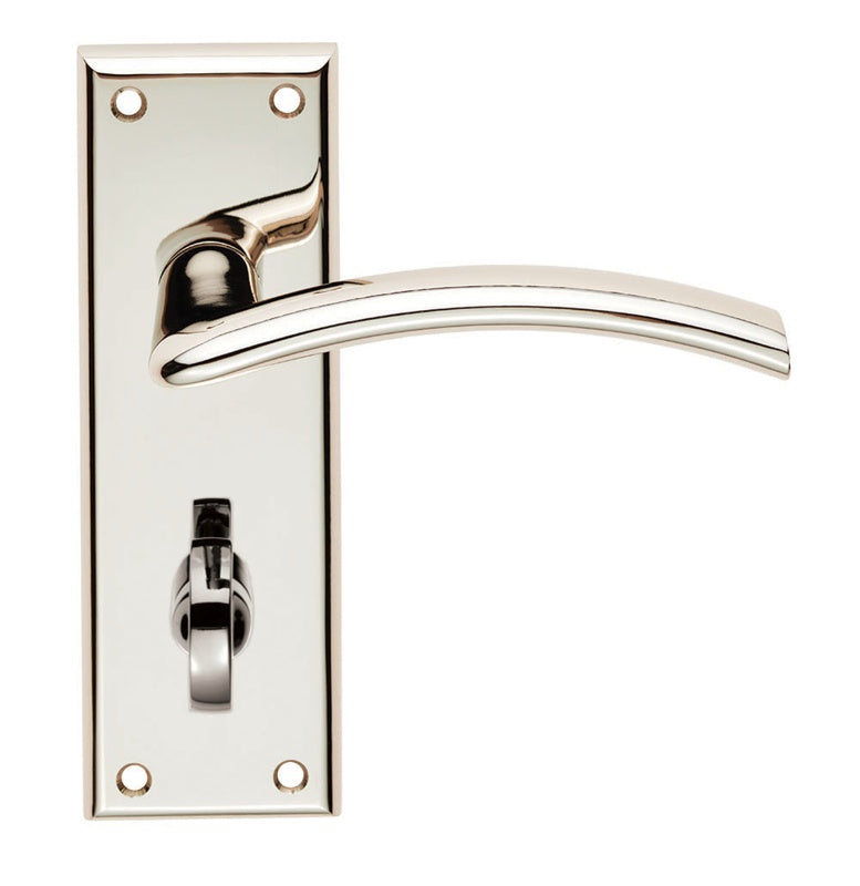 TRENTA LEVER ON FACE-FIX BACKPLATE - BATHROOM 57MM - POLISHED NICKEL - PAIR