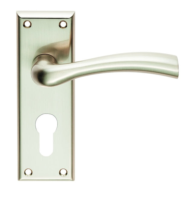 CINQUANTA LEVER ON FACE-FIX BACKPLATE - EURO 47.5MM - SATIN NICKEL - PAIR
