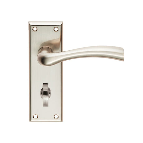 CINQUANTA LEVER ON FACE-FIX BACKPLATE - BATHROOM 57MM - SATIN NICKEL - PAIR