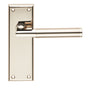 SESSANTA LEVER ON FACE-FIX BACKPLATE - LATCH - POLISHED NICKEL/SATIN NICKEL - PAIR