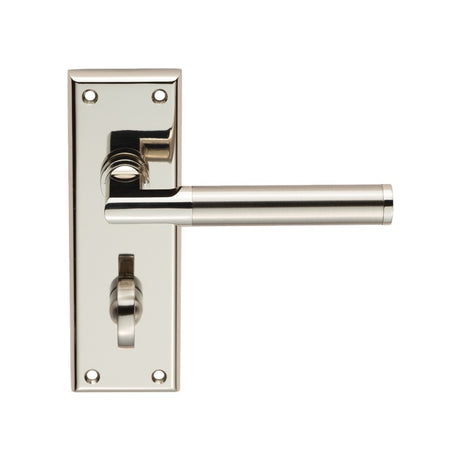 SESSANTA LEVER ON FACE-FIX BACKPLATE - BATHROOM 57MM - POLISHED NICKEL/SATIN NICKEL - PAIR