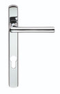 SEROZZETTA ROSA LEVER ON NARROW PLATE - LOCK EURO PROFILE 92MM C/C - POLISHED CHROME - 220MM x 26MM - PAIR