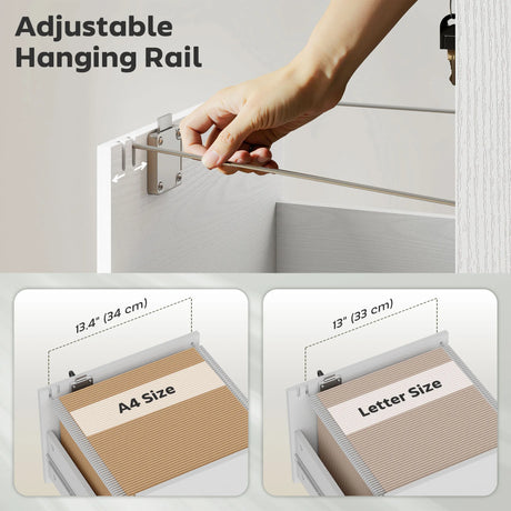 HOMCOM Three Drawer Wood-Effect Filing Cabinet - White