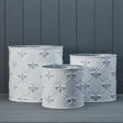 Set of Three White Zinc Bee Planters