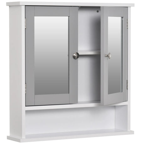 kleankin Bathroom Wall Storage Cabinet - Grey