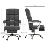 Vinsetto Massage Office Chair, Ergonomic Desk Chair, Comfy Work Study Chair with Heat, Padded Seat, 135 Reclining Back and Footrest for Home Office, Charcoal Grey