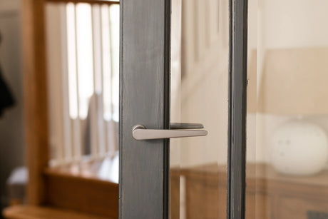 Tupai Rapido 5S Line Torrao Lever Door Handle on Concealed Round Rose - Satin Chrome - Set