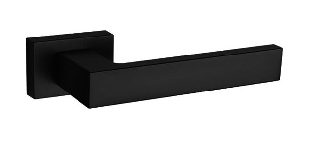 Tupai Rapido RetaLine Rillo Lever Door Handle on Long Rose - Pearl Black - Set