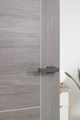 Tupai Rapido RetaLine Rillo Lever Door Handle on Long Rose - Titanium - Set