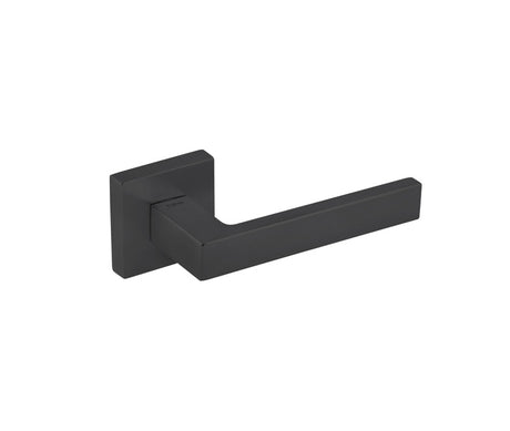 Tupai Rapido QuadraLine Rillo Lever Door Handle on Square Rose - Pearl Black - Set