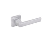 Tupai Rapido QuadraLine Rillo Lever Door Handle on Square Rose - Satin Chrome - Set