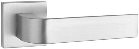 Tupai Rapido CurvaLine Turis Lever Door Handle on Square Rose - Satin Chrome - Set