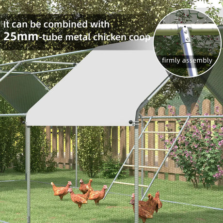 PawHut Chicken Perch for Coop, Wooden and Galvanised Steel Roosting Bar Jungle Gym, Chicken Roosting Ladder for Backyard Farm