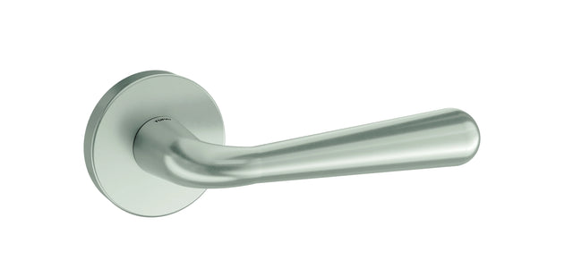 Tupai Rapido CurvaLine Adra Lever Door Handle on Round Rose - Pearl Nickel - Set