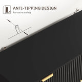 HOMCOM 2-Door Sideboard with 3 Drawers and Adjustable Shelves - Black