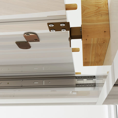 HOMCOM Extending Six-Person High Gloss Dining Table - White