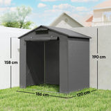 Outsunny 6 x 4 ft Outdoor Garden Storage Shed, Waterproof Bike Tent with Vent and Roll-Up Zipper Door