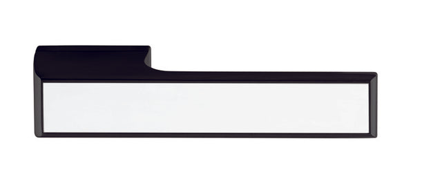 Tupai Rapido VersaLine Tobar Lever Door Handle on Long Rose - White Decorative Plate - Matt Black - Set