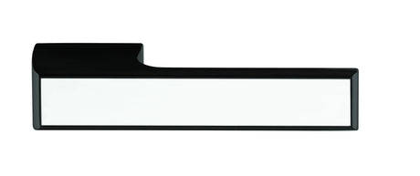Tupai Rapido VersaLine Tobar Lever Door Handle on Long Rose - White Decorative Plate - Matt Black - Set
