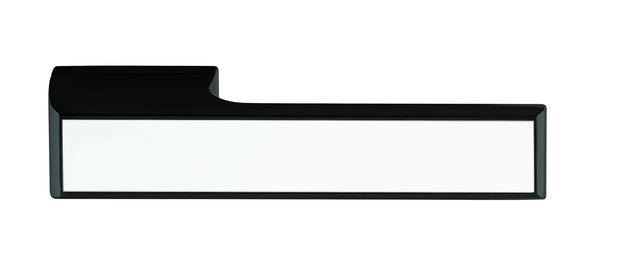 Tupai Rapido VersaLine Tobar Lever Door Handle on Long Rose - White Decorative Plate - Matt Black - Set