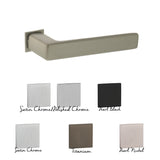 Tupai Rapido 5S Line Portel Lever Door Handle on Concealed Square Rose - Satin Chrome - Set