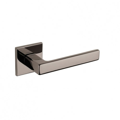 Tupai Rapido 5S Line Portel Lever Door Handle on 5mm Slimline Square Rose - Black Satin Nickel - Set