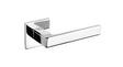 Tupai Rapido 5S Line Portel Lever Door Handle on 5mm Slimline Square Rose - Bright Polished Chrome - Set