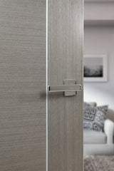 Tupai Rapido 5S Line Portel Lever Door Handle on 5mm Slimline Square Rose - Bright Polished Chrome - Set