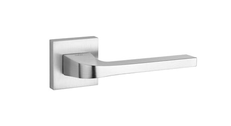 Tupai Rapido CurvaLine Valbona Lever Door Handle on Square Rose - Satin Chrome - Set