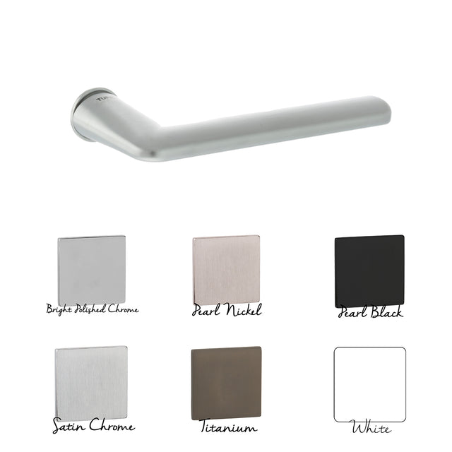 Tupai Rapido RetaLine Tavira Lever Door Handle on Concealed Round Rose - Pearl Nickel - Set