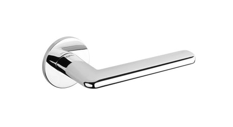 Tupai Rapido 5S Line Tavira Lever Door Handle on 5mm Slimline Round Rose - Bright Polished Chrome - Set