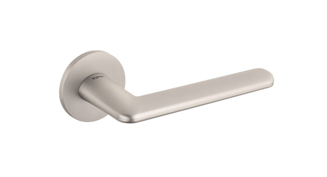 Tupai Rapido 5S Line Tavira Lever Door Handle on 5mm Slimline Round Rose - Pearl Nickel - Set