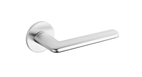 Tupai Rapido 5S Line Tavira Lever Door Handle on 5mm Slimline Round Rose - Satin Chrome - Set