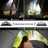 Outsunny Camping Tent for 6-8 Man with 2000mm Waterproof Rainfly and Carry Bag for Fishing Hiking Festival, Grey