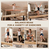 HOMCOM 7.5ft Adjustable Balance Beam, Gymnastics Beam with Wheels, Gymnastics Equipment for 6+ Years Old Training